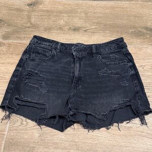 American Eagle Outfitters Black Distressed Jean Shorts